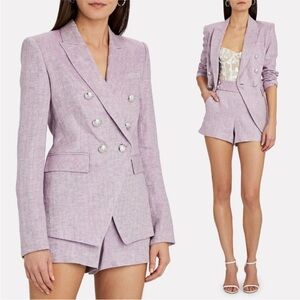 NEW Veronica Beard Miller Dickey Blazer Lilac Lavender Purple Linen Jacket 0